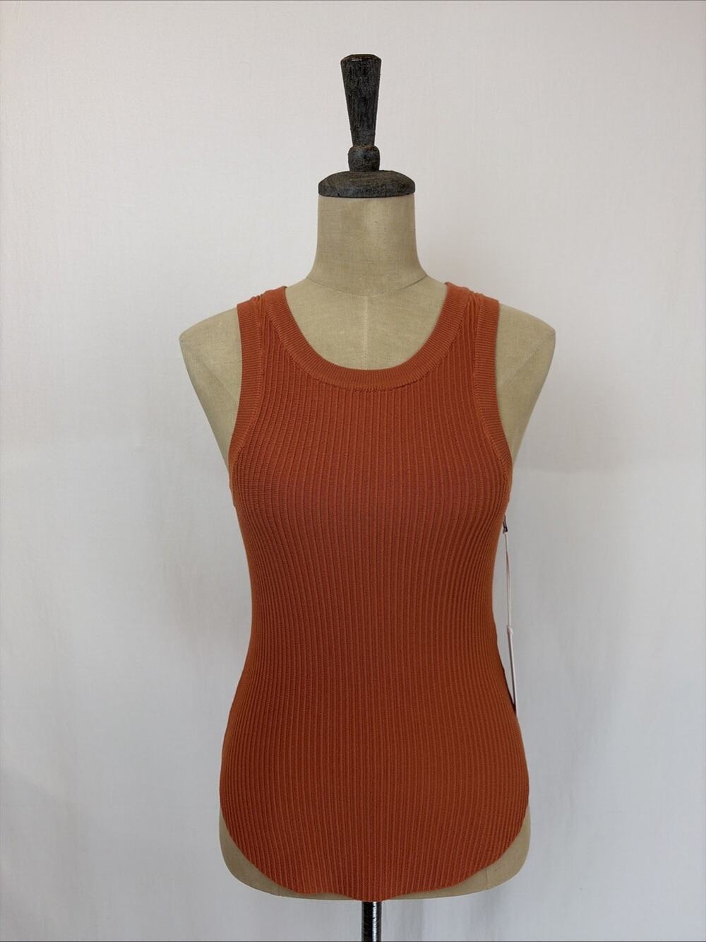 NWT Another Love "Cora" Orange Ribbed Knit Tank SMALL #0638